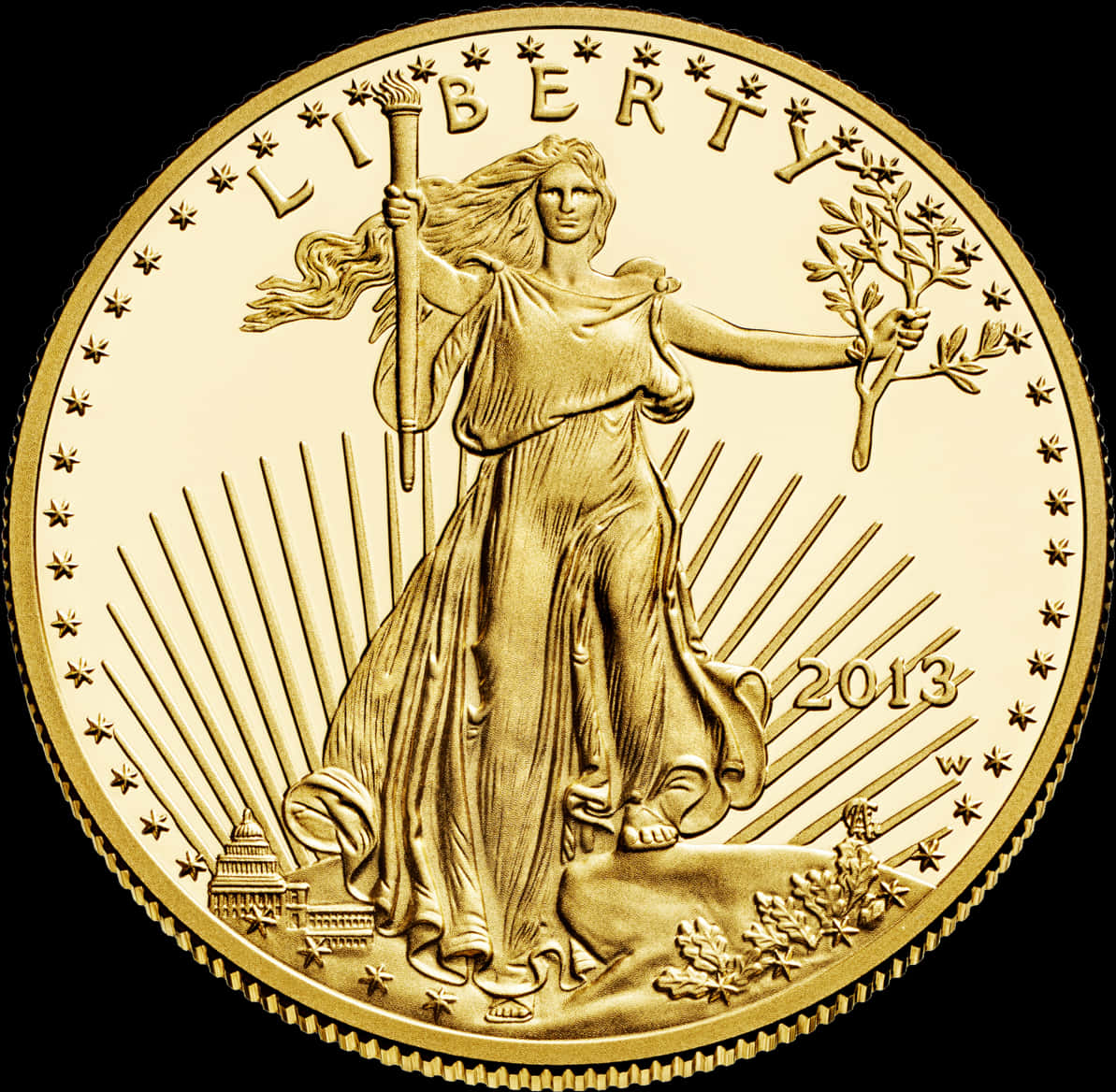 Liberty Gold Coin2013 PNG image