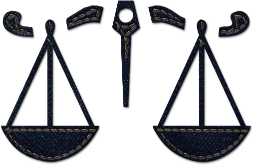 Libra Zodiac Symbol Denim Texture PNG image