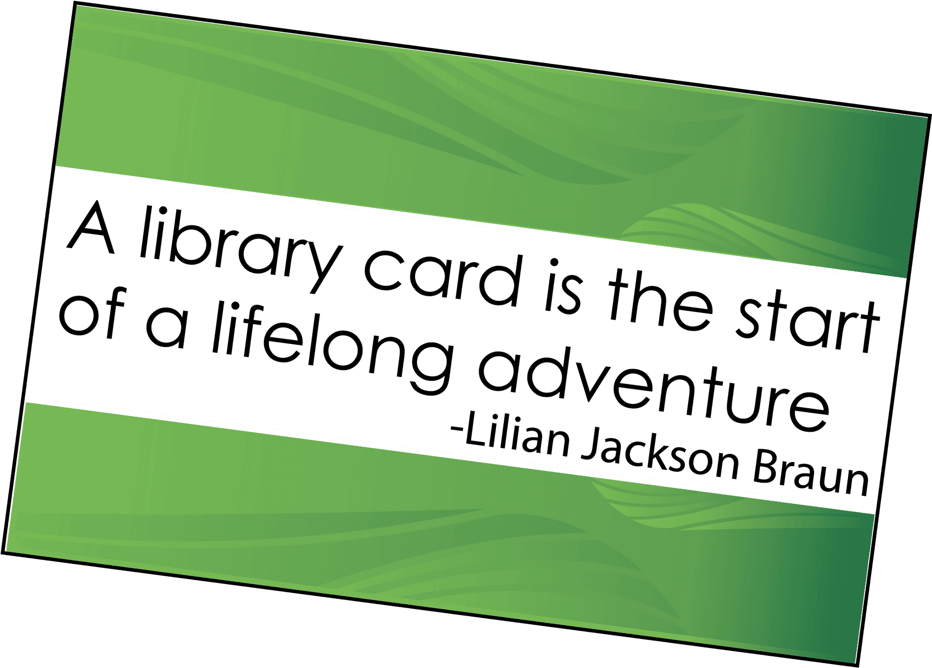 Library Card Adventure Quote PNG image