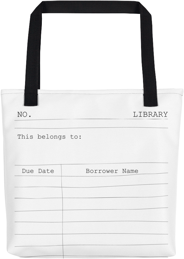 Library Checkout Tote Bag PNG image