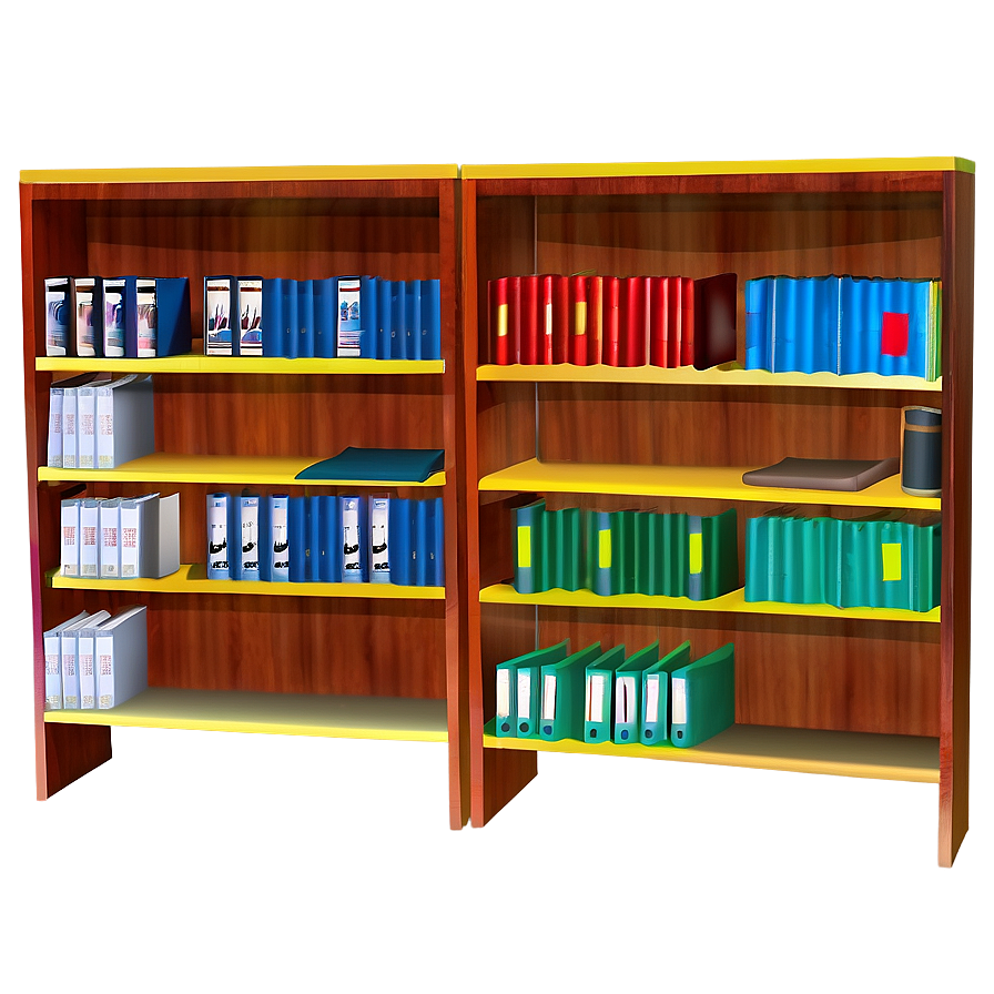 Library Shelves With Books Png 05232024 PNG image