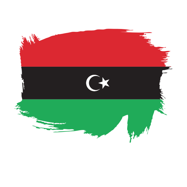 Libyan Flag Brush Stroke PNG image