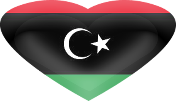 Libyan Flag Heart Shaped PNG image