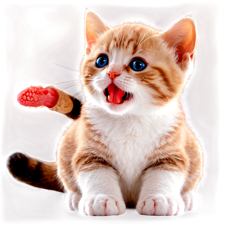 Licking Cat Cute Png C PNG image