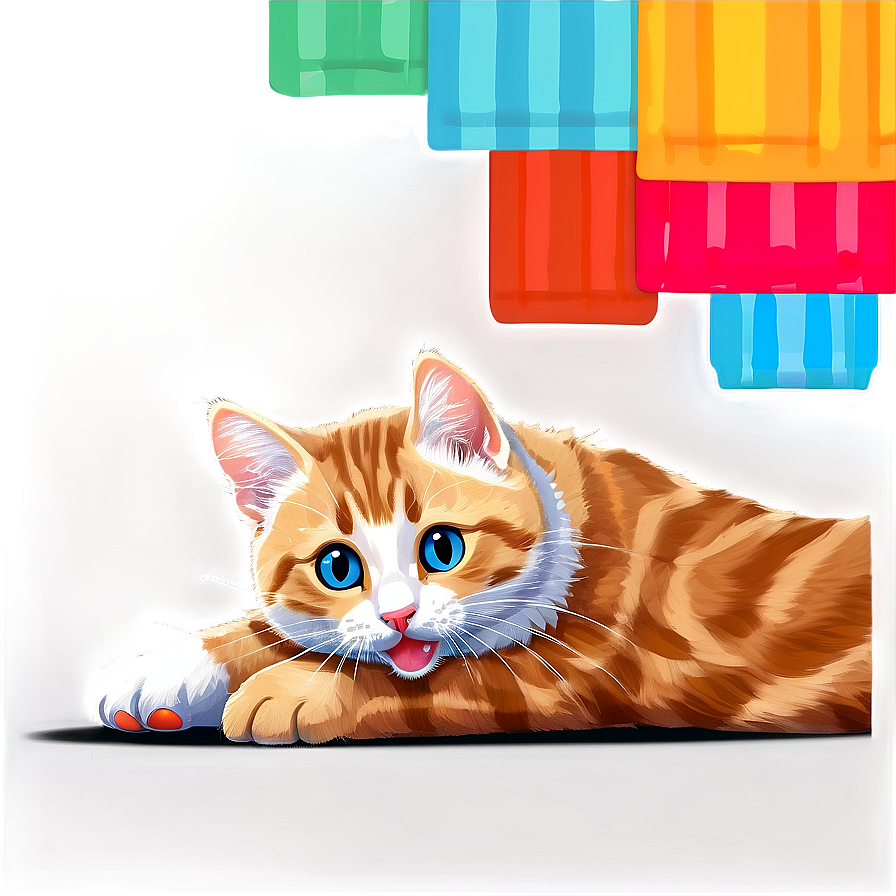 Licking Cat Cute Png D PNG image