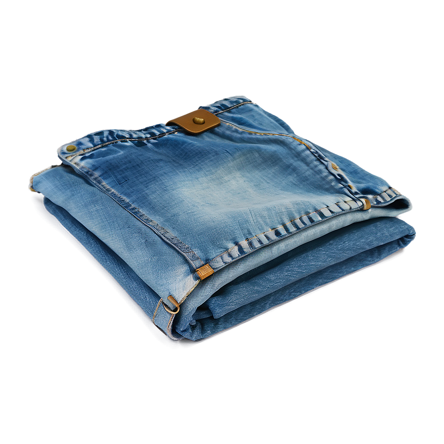 Light Wash Folded Jeans Png 06272024 PNG image