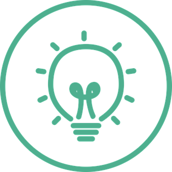 Lightbulb Icon Glowing Outline PNG image