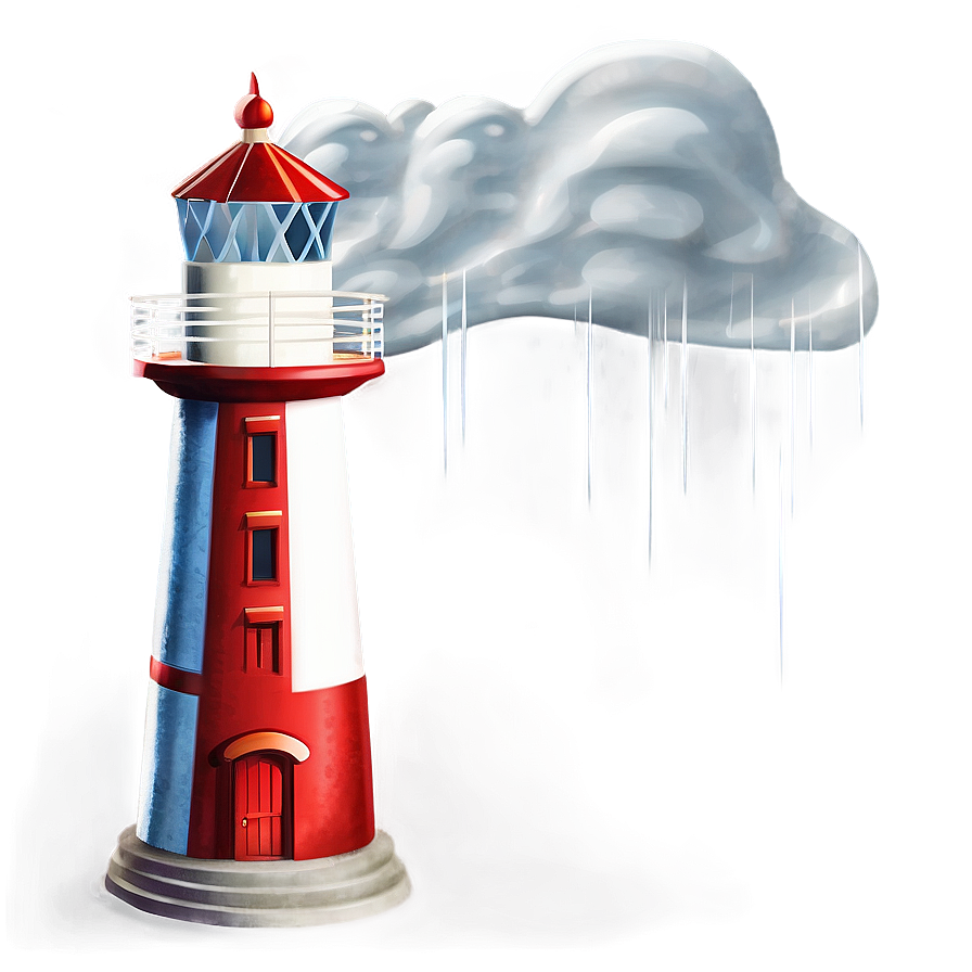 Lighthouse In Storm Png 05242024 PNG image
