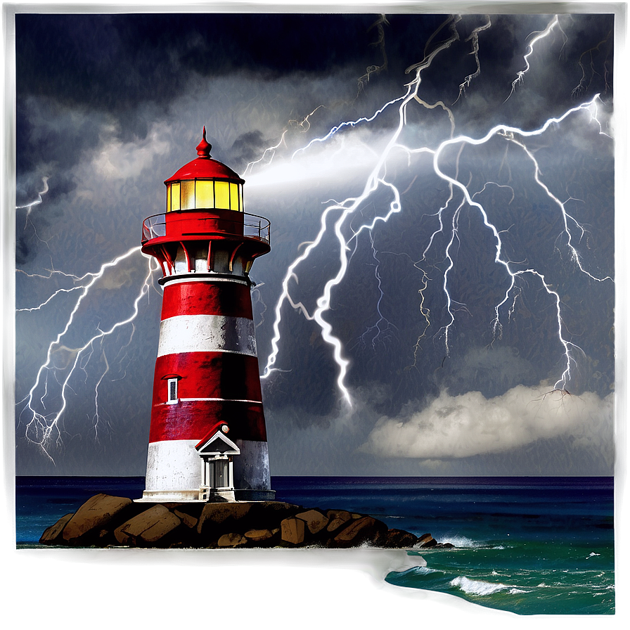 Lighthouse In Storm Png Utp PNG image