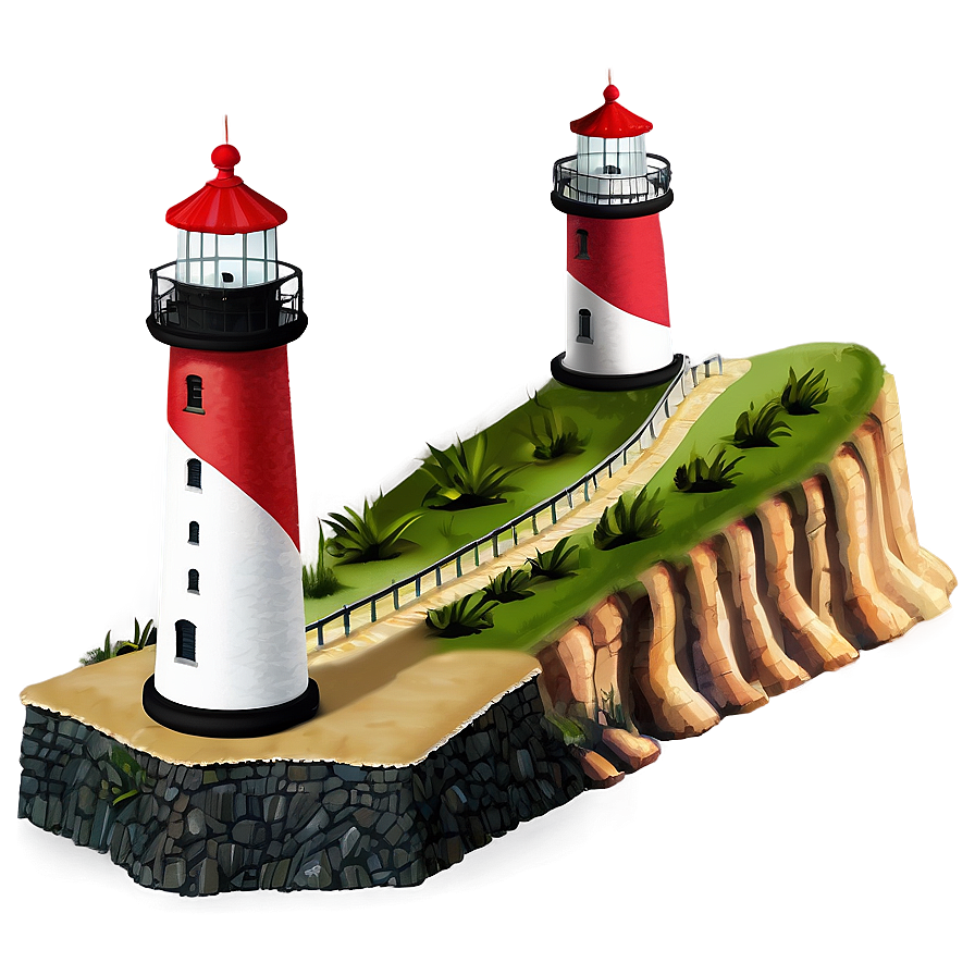 Lighthouse On Cliff Png 05242024 PNG image