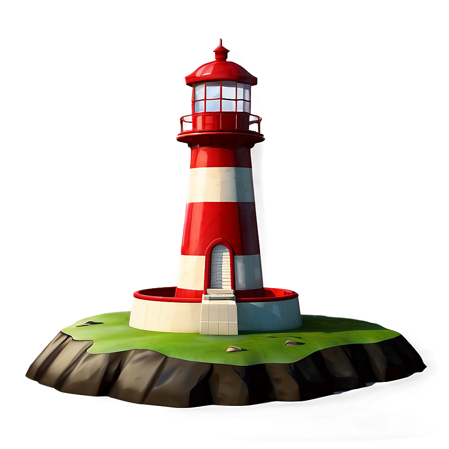 Lighthouse On Island Png 05242024 PNG image