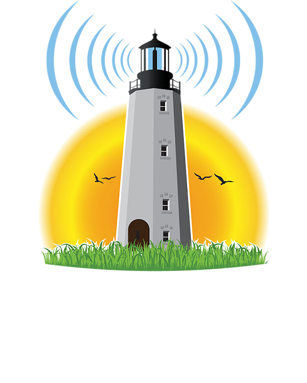 Lighthouse Radio Station Graphic PNG image