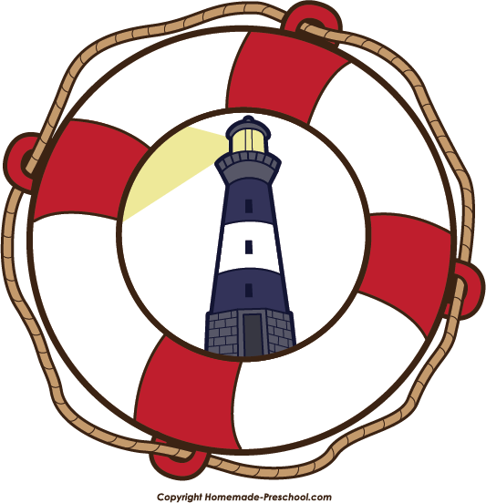 Lighthouse View Through Lifebuoy PNG image