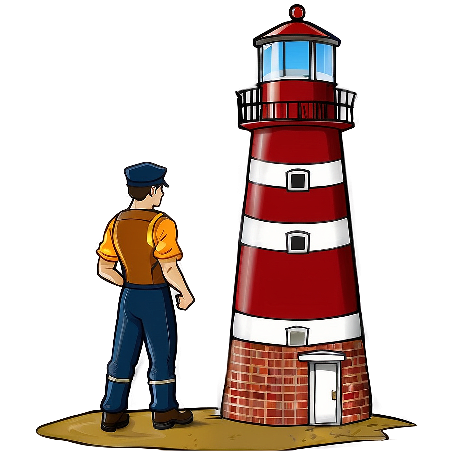 Lighthouse With Lighthouse Keeper Png 05242024 PNG image