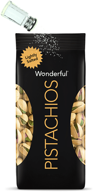 Lightly Salted Wonderful Pistachios Packaging PNG image