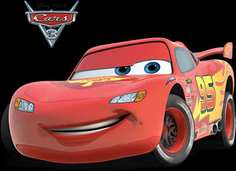 Lightning Mc Queen Smiling Cars Movie PNG image