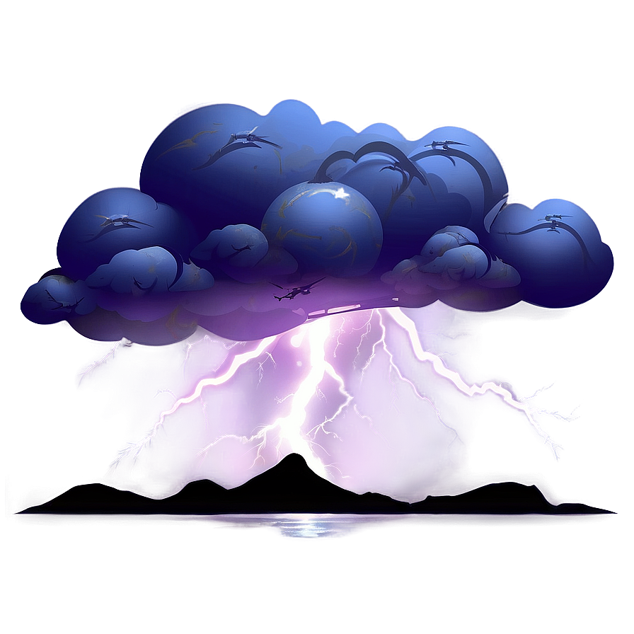 Lightning Storm Over Sea Photo Png 05212024 PNG image