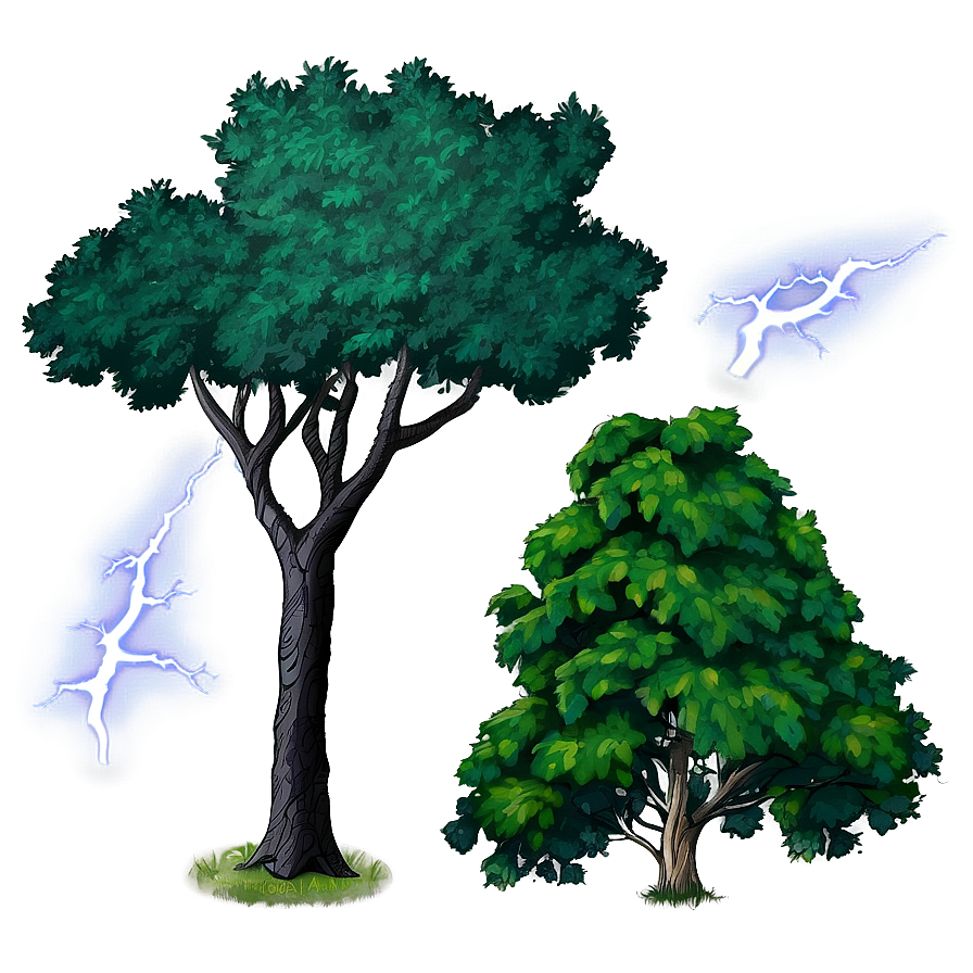 Lightning Struck Trees Png 05042024 PNG image