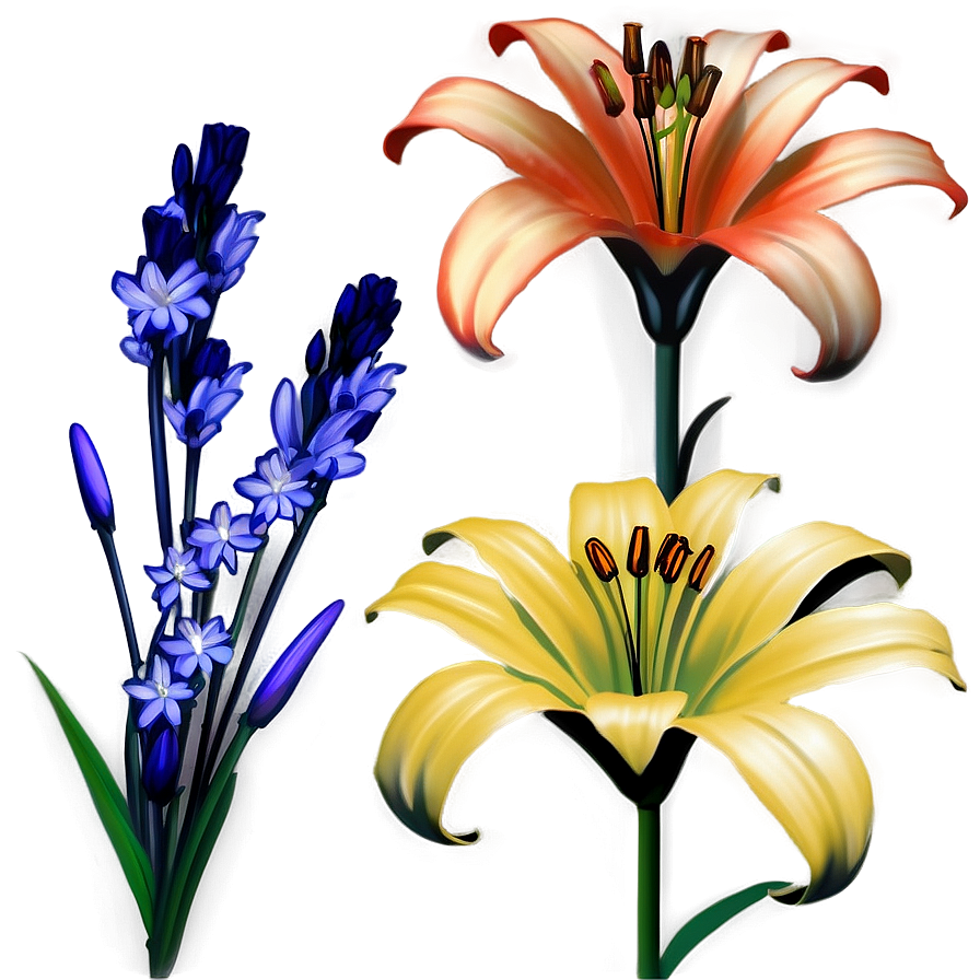 Lilies And Daisies Png Jox79 PNG image