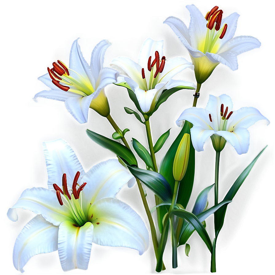 Lilies In Moonlight Png 64 PNG image