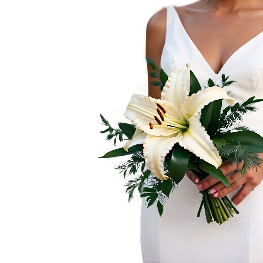 Lilies Wedding Bouquet Png 85 PNG image