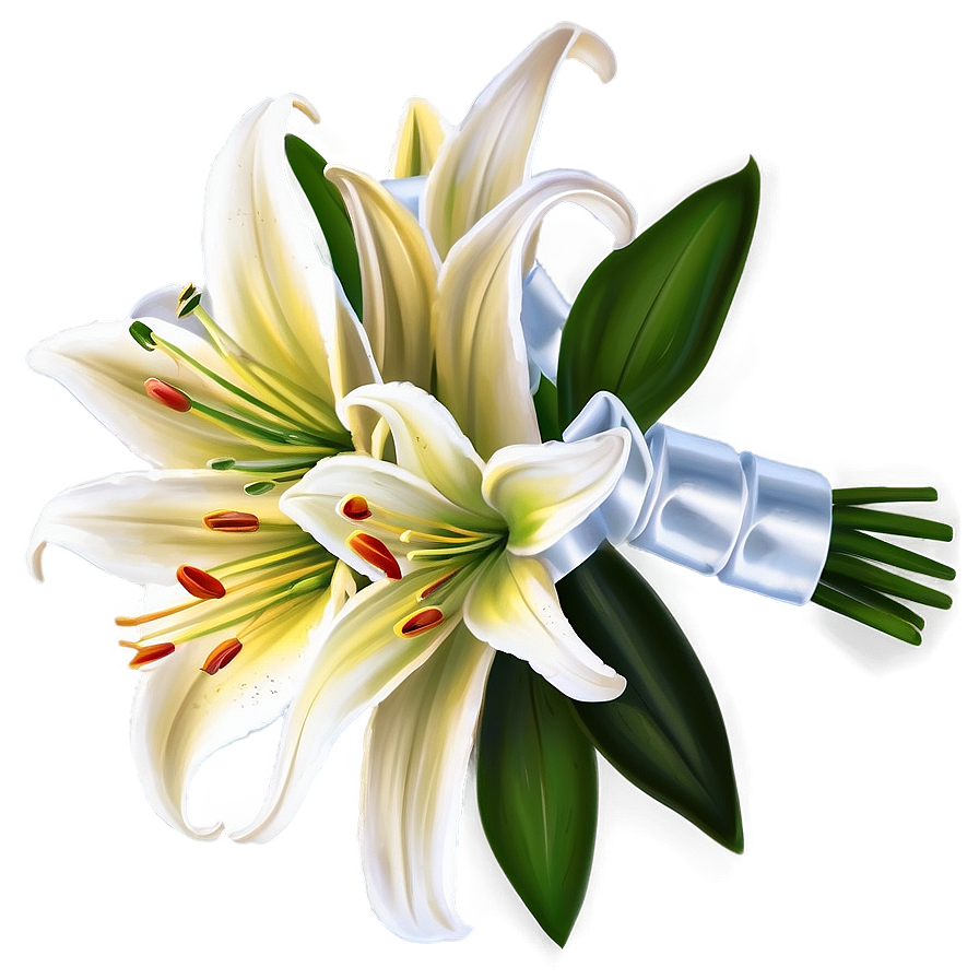 Lilies Wedding Bouquet Png Ned83 PNG image