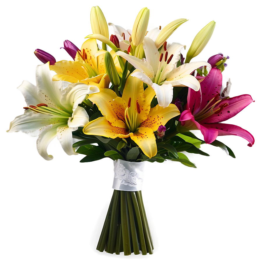 Lilies Wedding Bouquet Png Ojb PNG image