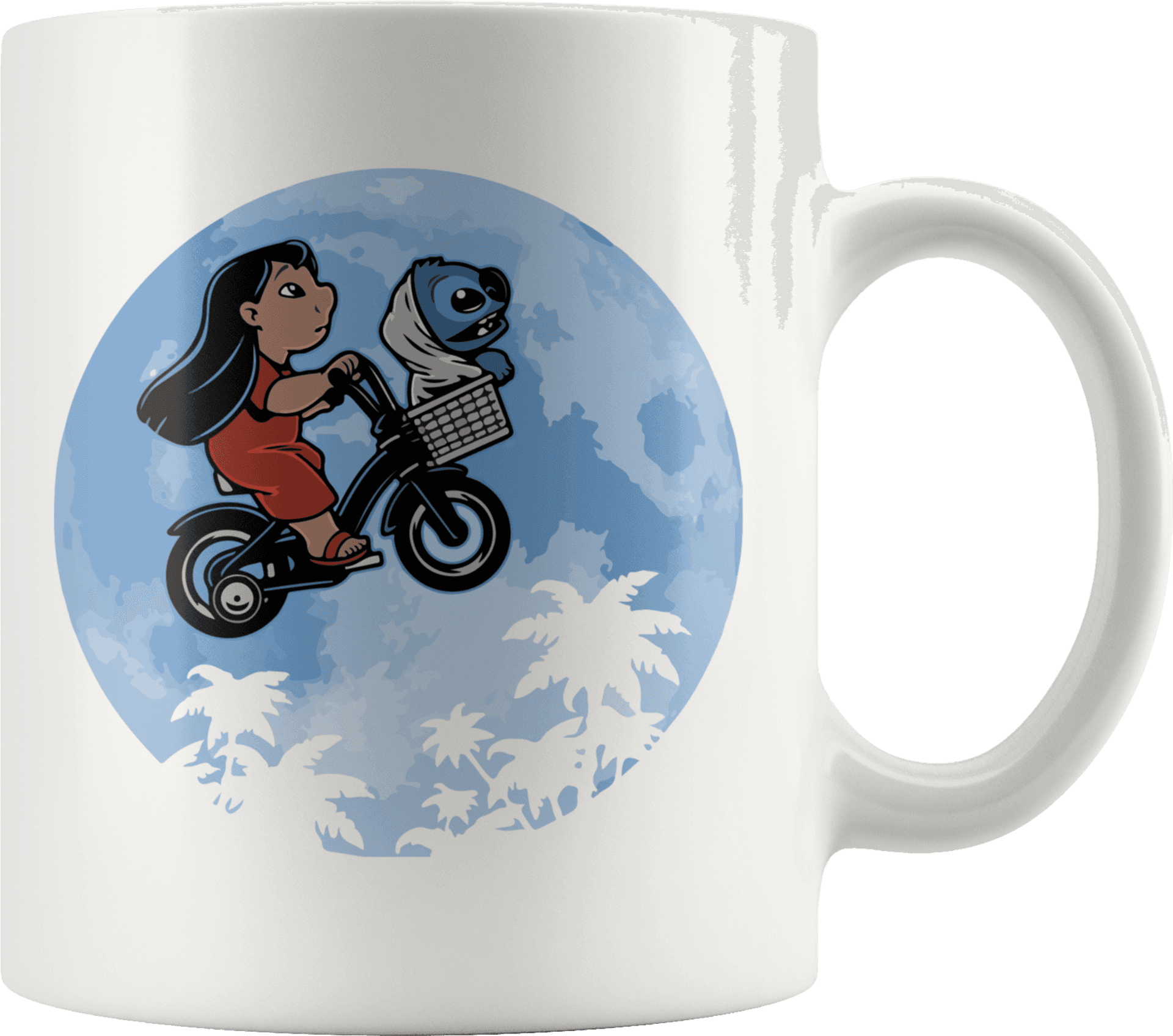 Liloand Stitch Bike Ride Mug PNG image