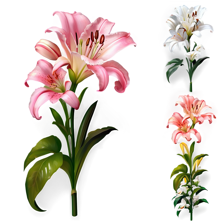 Lily Flower Pattern Png Hvo PNG image