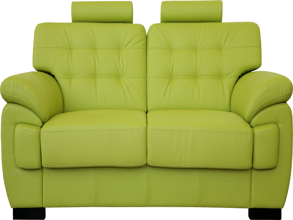 Lime Green Leather Loveseat PNG image