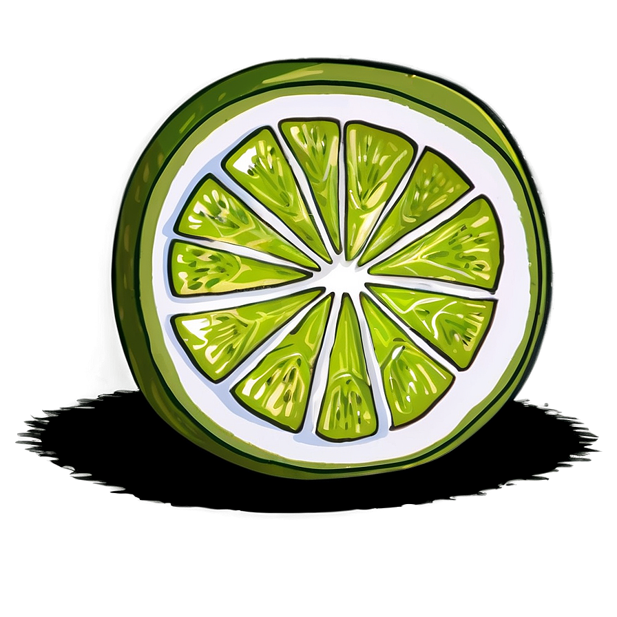 Lime Slice Sketch Png Saf PNG image