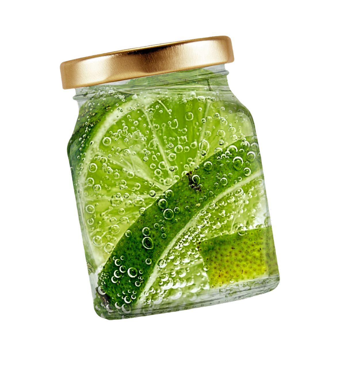 Lime Slicein Water Jar PNG image