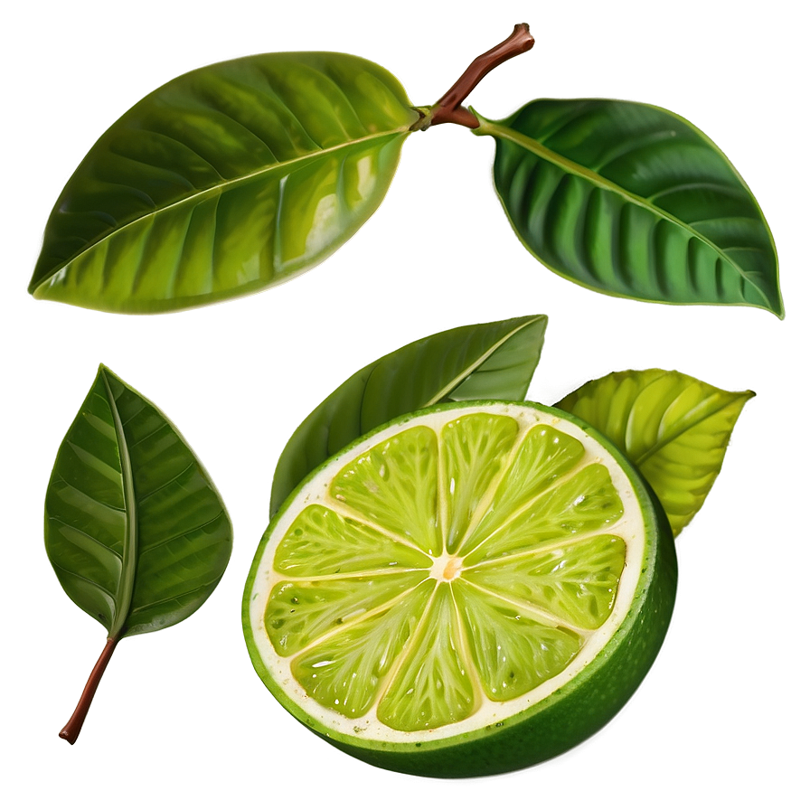 Lime With Leaf Png 05242024 PNG image