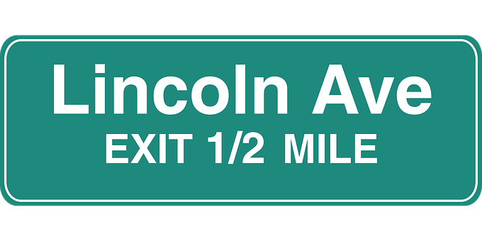Lincoln Ave Exit Sign PNG image