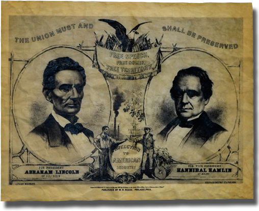 Lincoln Hamlin Campaign Poster1860 PNG image