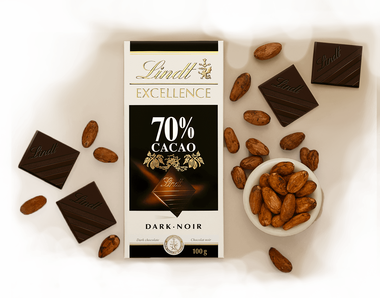 Lindt Excellence70 Percent Cacao Dark Chocolate PNG image