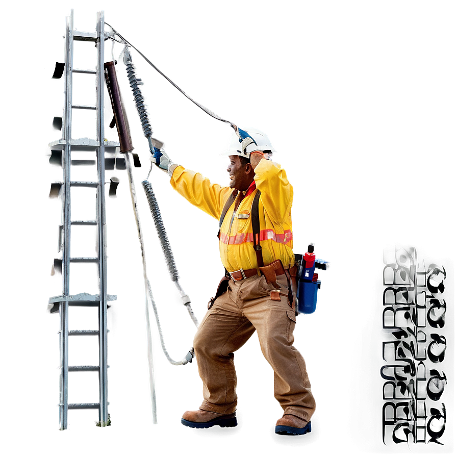 Lineman Hero In Action Png Xfk91 PNG image