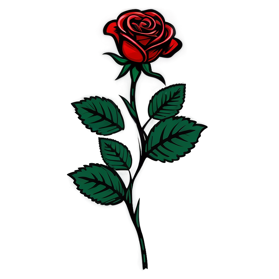 Linework Rose Tattoo Outline Png Ebr33 PNG image