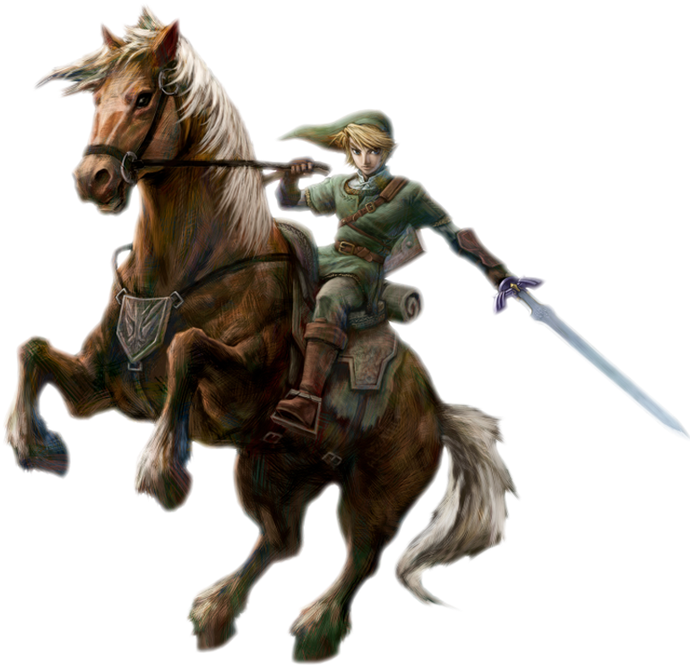 Link Riding Epona Artwork PNG image