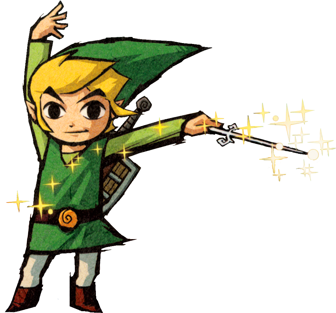 Link With Wind Waker Baton PNG image