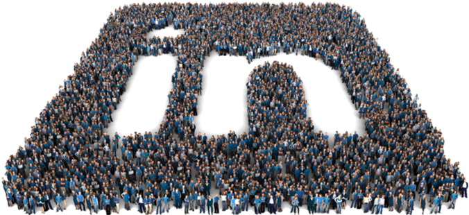 Linked In Crowd Logo Formation PNG image