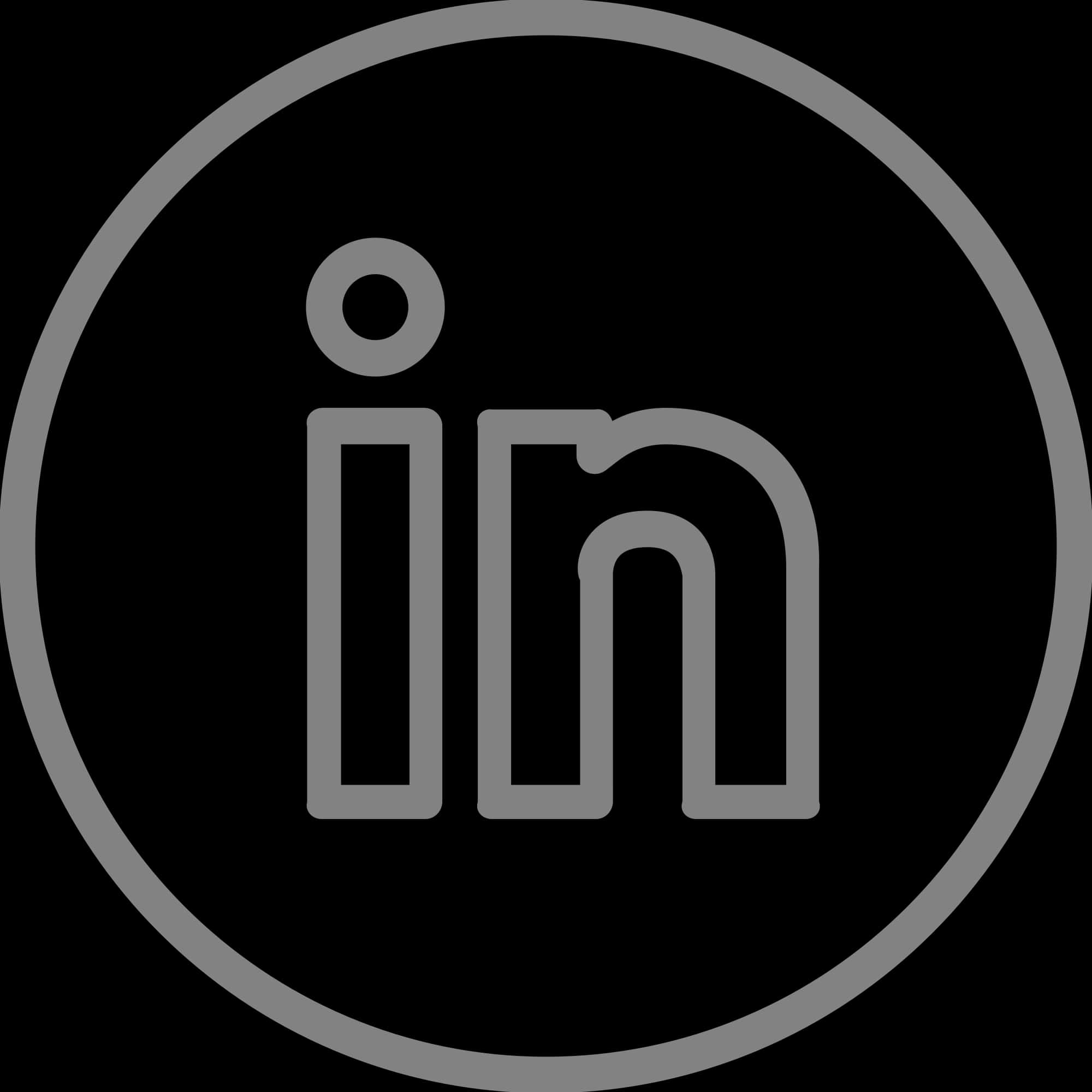 Linked In Logo Blackand White PNG image