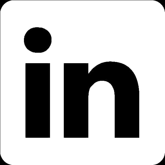 Linked In Logo Blackand White PNG image