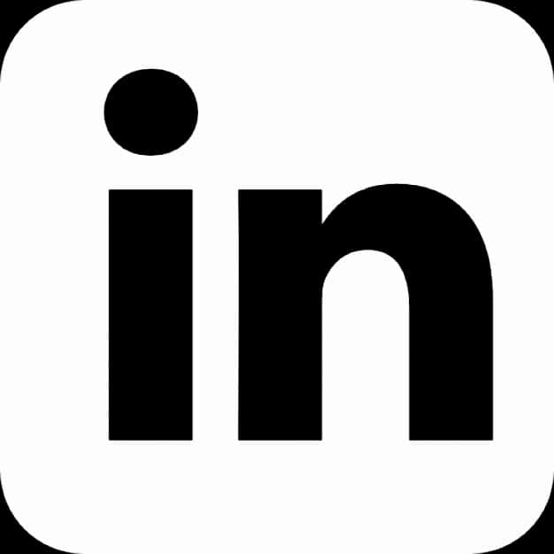 Linked In Logo Blackand White PNG image