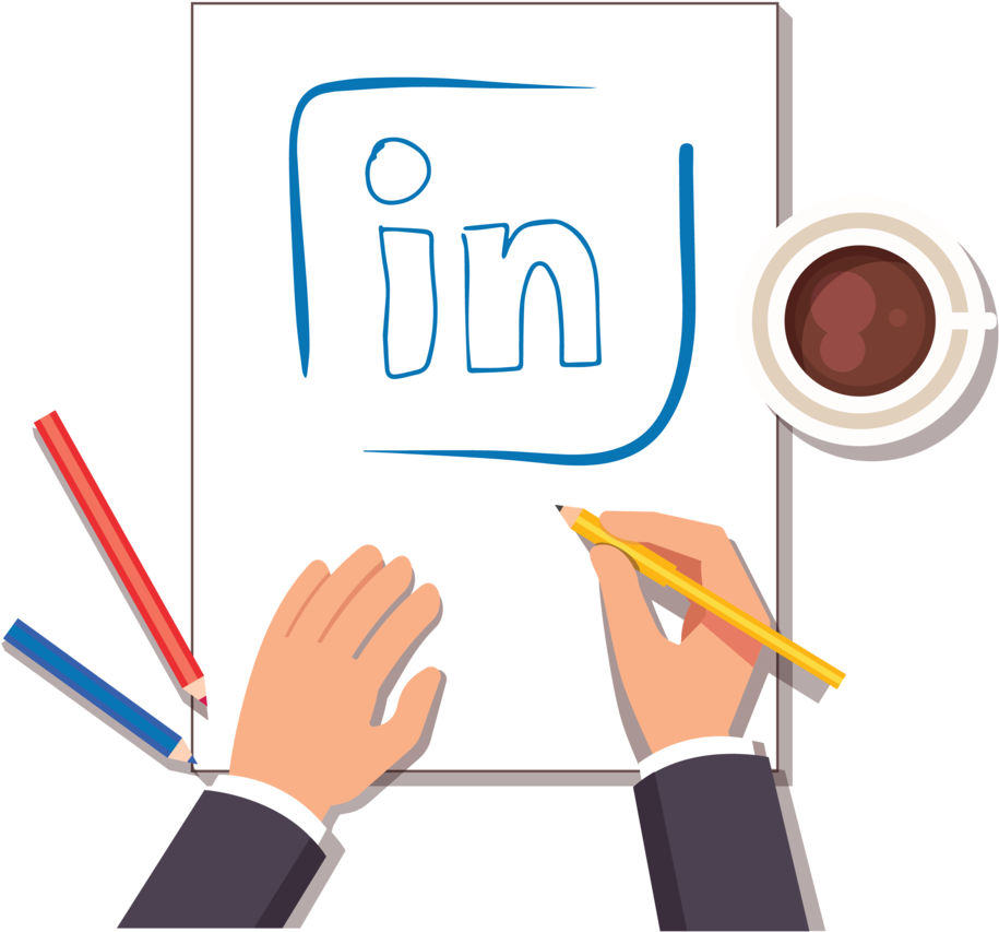 Linked In Profile Concept Illustration PNG image