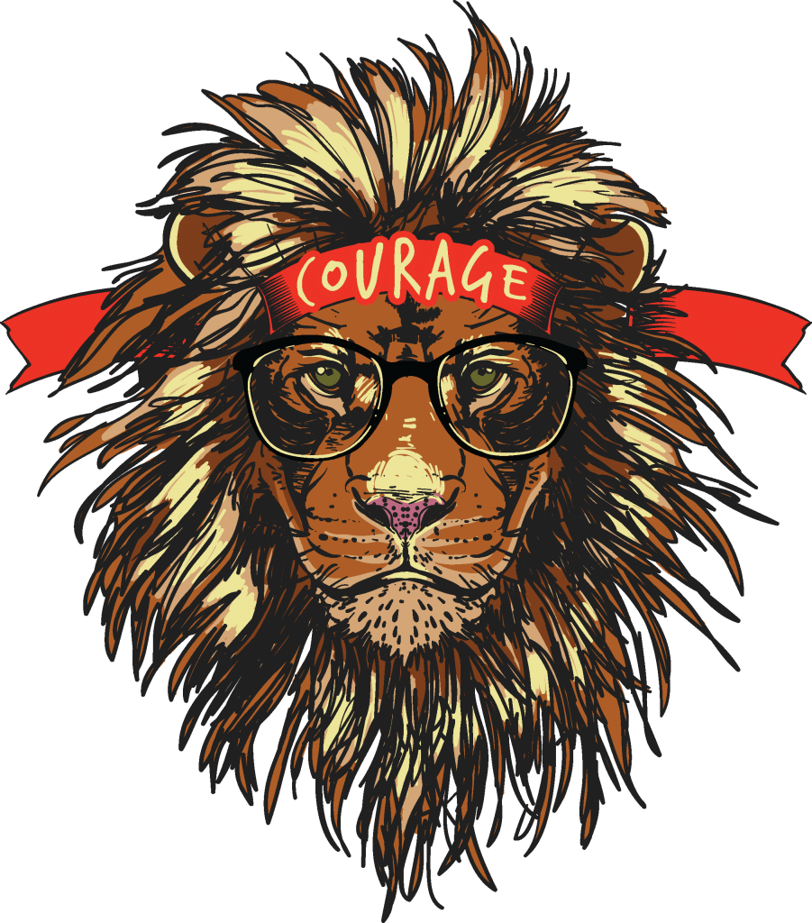 Lion Courage Bandana Glasses PNG image