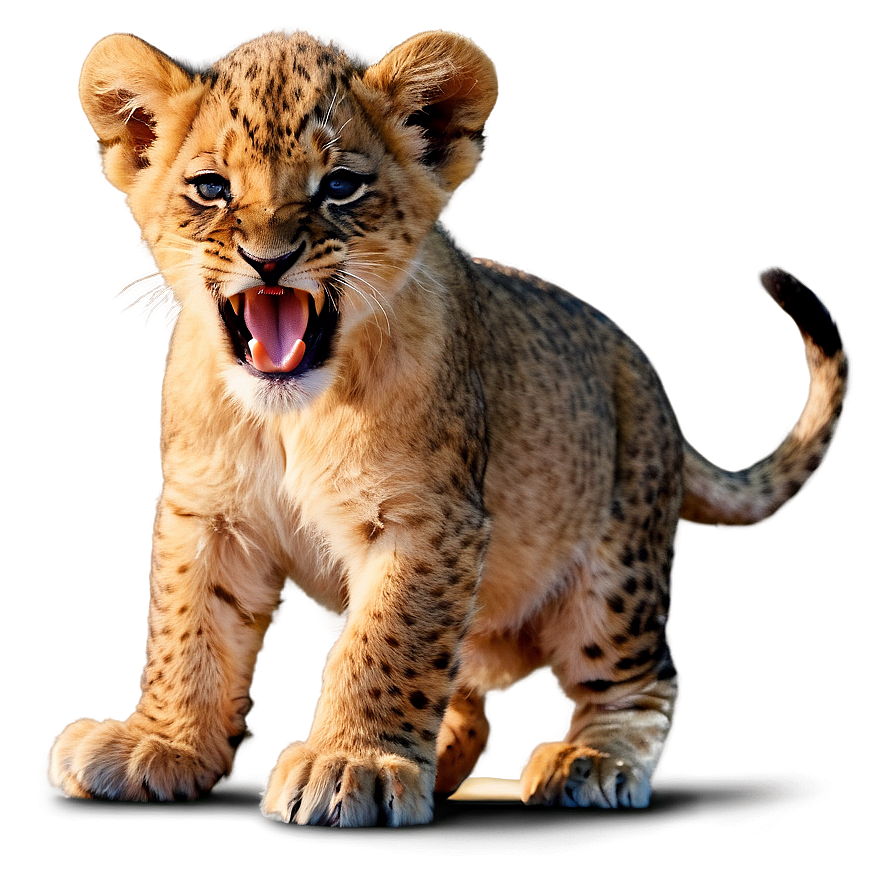 Lion Cub Yawning Png 05032024 PNG image