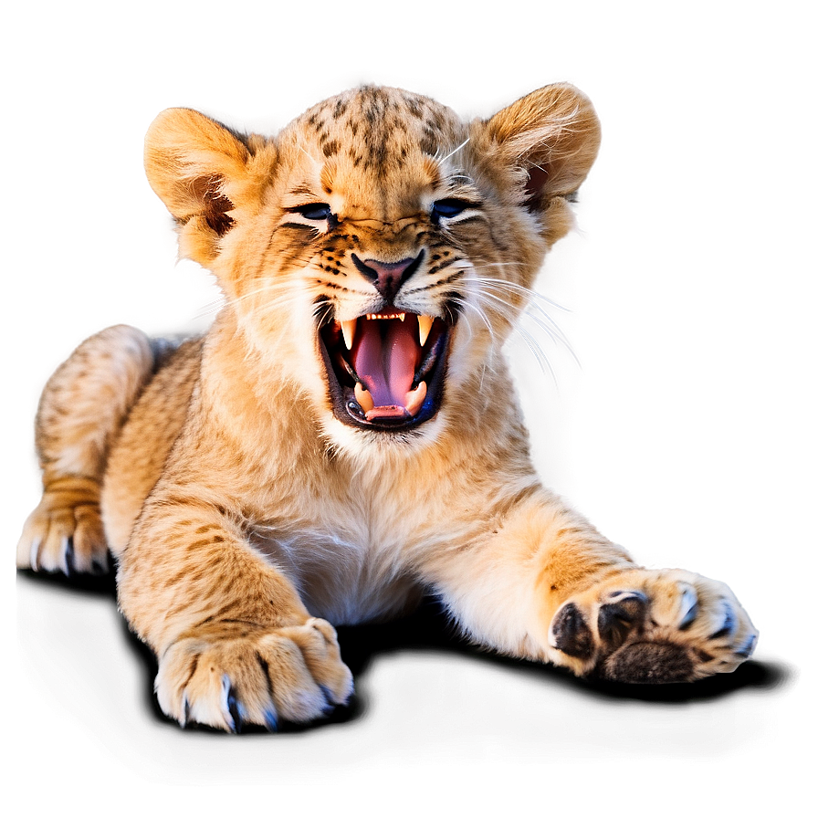 Lion Cub Yawning Png Cdg PNG image