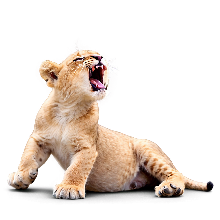 Lion Cub Yawning Png Srb PNG image