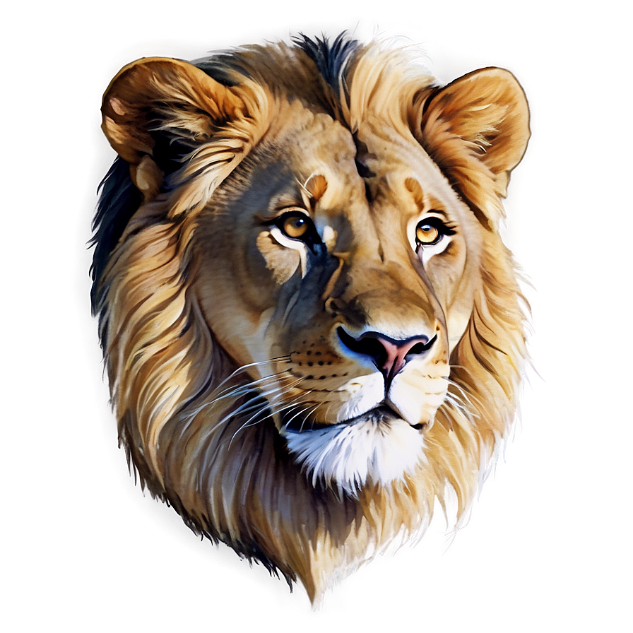 Lion Face Watercolor Png 83 PNG image